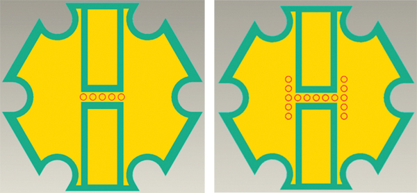 Thermal dissipation with vias Thermal dissipation with vias